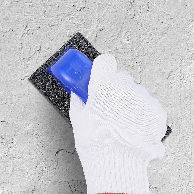3 Pcs Rub Brick with Handle Concrete 20 Grit Masonry Tools Smoothing Cleaning Removing Marks Tool (Blue)