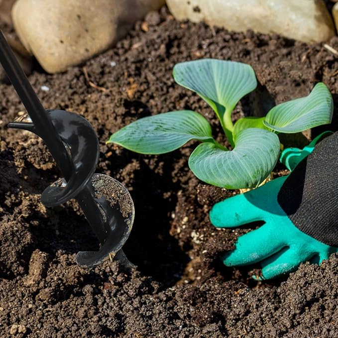 ERYTLLY Bulb Planter, Auger Spiral, 1.6 * 9+3 * 12 inch Garden Planter Tool,Hole Digger for Planting Bulb