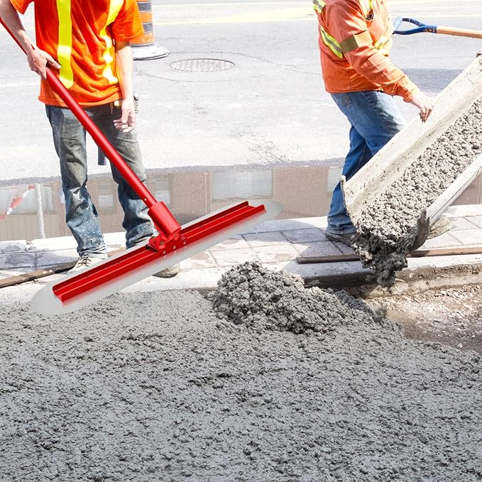 Generic Concrete Bull Float 48''x12'' Cement Surface Smoothing Tool with Detachable Aluminium 3 Handle 1.8M Concrete Finishing Trowel with Tilt Bracket and Rotary Regulator Concrete Bull Float Kit