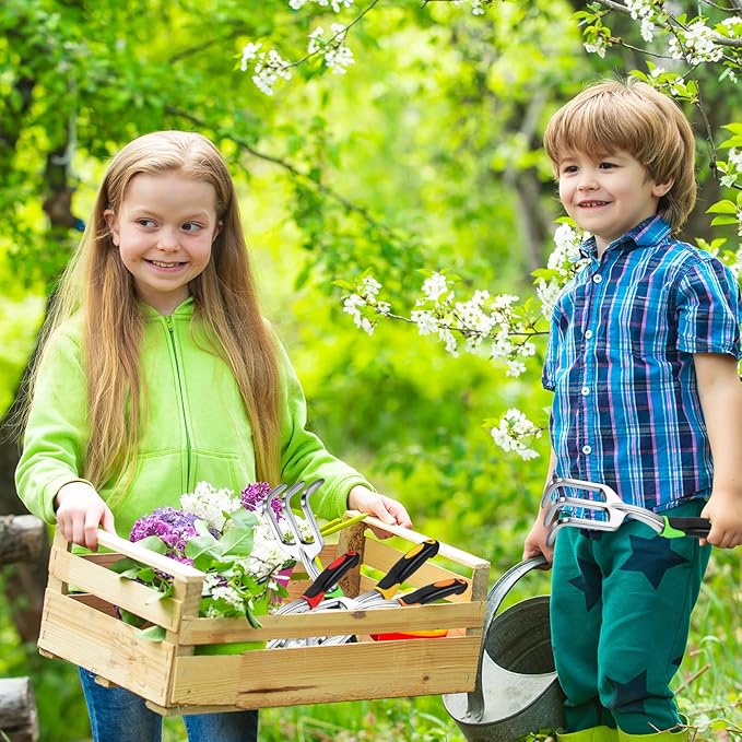 12 Pcs Hand Rake Garden Tool Mini Heavy Duty Garden Cultivator 11 Inch Small Rake Gardening Aluminum Alloy Hand Tiller with Handle for Digging Weeding Loose Soil (Red,Orange,Yellow,Green)