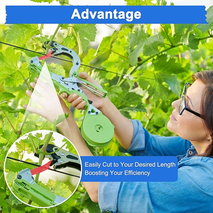 40-Pack Garden Tie Tape, 3937 Feet x 0.47 Inch Tying Tape W 10000pcs Staples for Plant Tying Machine/Grapes/Climbing Plants/Raspberries/Tomatoes/Vining Vegetables Flowers