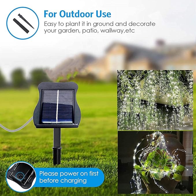 Solar Garden Lights Outdoor, Solar Watering Can Lights Garden Decor Gifts for Grandma Mom, Waterproof Hanging Lantern with String Lights Yard Decoration (Cool White-No Can)