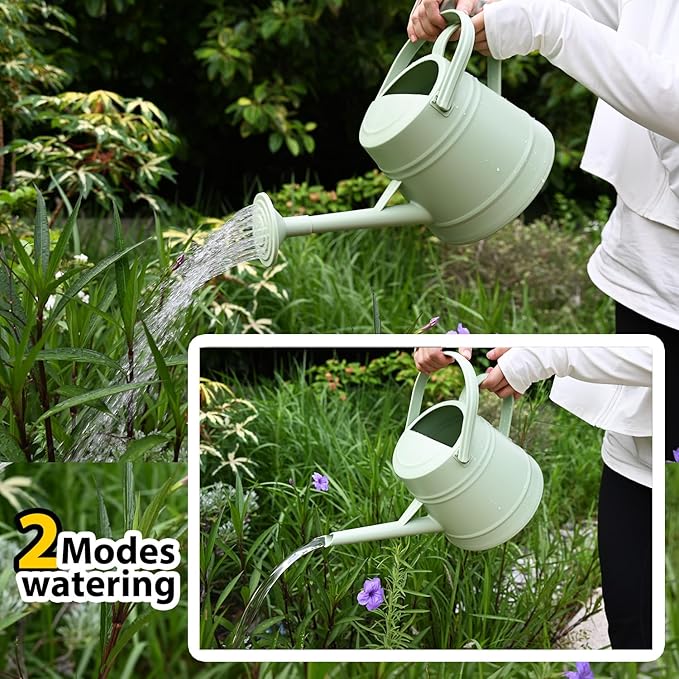 1 Gallon Watering Can for Plants, Watering Cans for Indoor&Outdoor Gardening, Water Can with Ergonomic Movable Handle (Green)