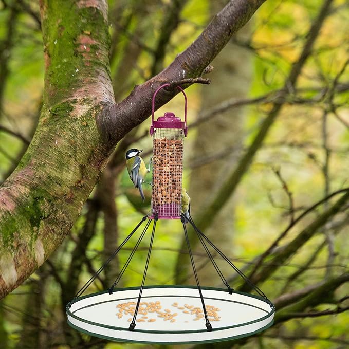 Universal Wild Bird Seed Catcher Hanging Hoop Platform Bird Seed Catcher Tray for Hummingbird Feeders Bee Feeder Outdoor Garden Accessories(1 Pieces,30 Inch)