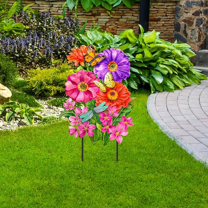 Briarwood Lane Zinnias in Bloom Metal Art