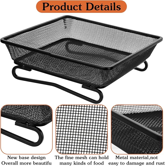 Ground Platform Bird Feeder Metal Seed Tray for Outside Garden Wild Bird Feeders with Drainage Holes Great Attracting for Birds and Squirrels, Wonderful Decoration for Backyard – Pack of 3