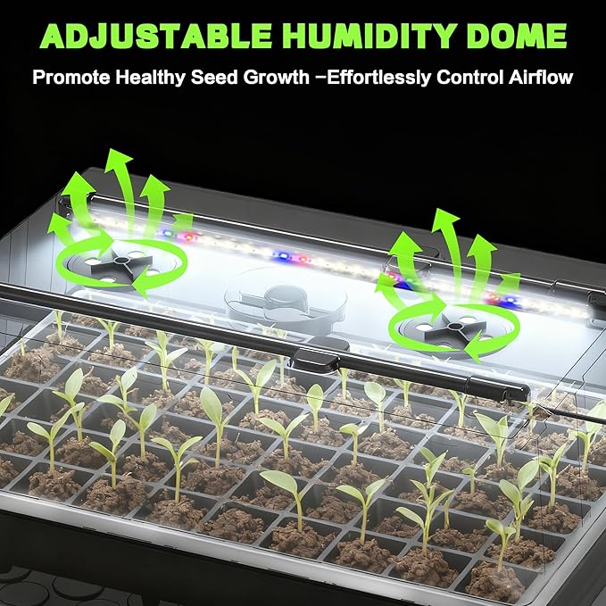 120-Cell Self-Watering Seed Starter Tray with Grow Lights, Upgraded 1–24H Timer, Seed Trays with Humidity Dome, Indoor Gardening System, Starter Kit for Seeds, Plant Germination