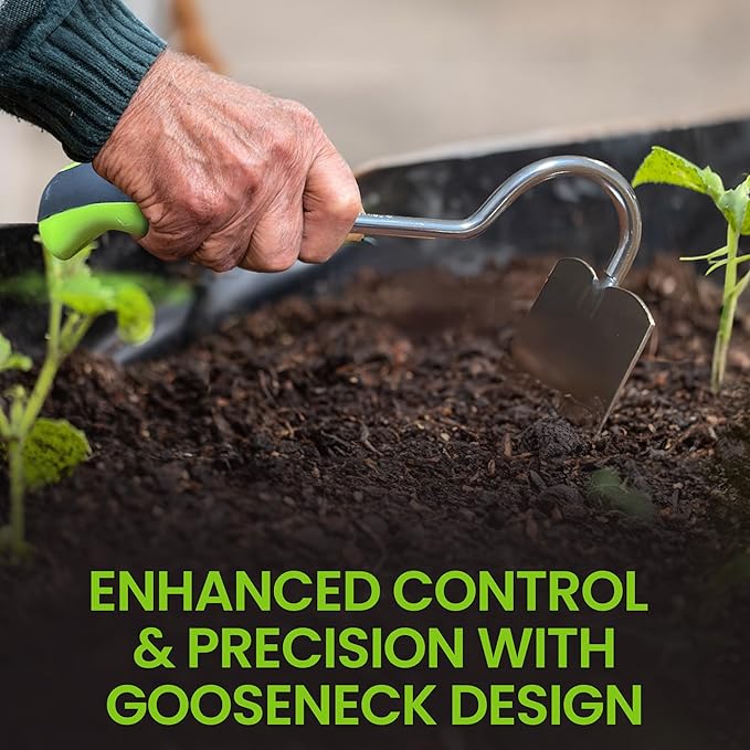 Garden Guru Hand Hoe Tiller Cultivator Tool - Stainless Steel for Ultimate Strength - Rust Resistant - Ergonomic Handle - Great for Gardening Digging Tilling Planting Cultivating Loosening (2pack)