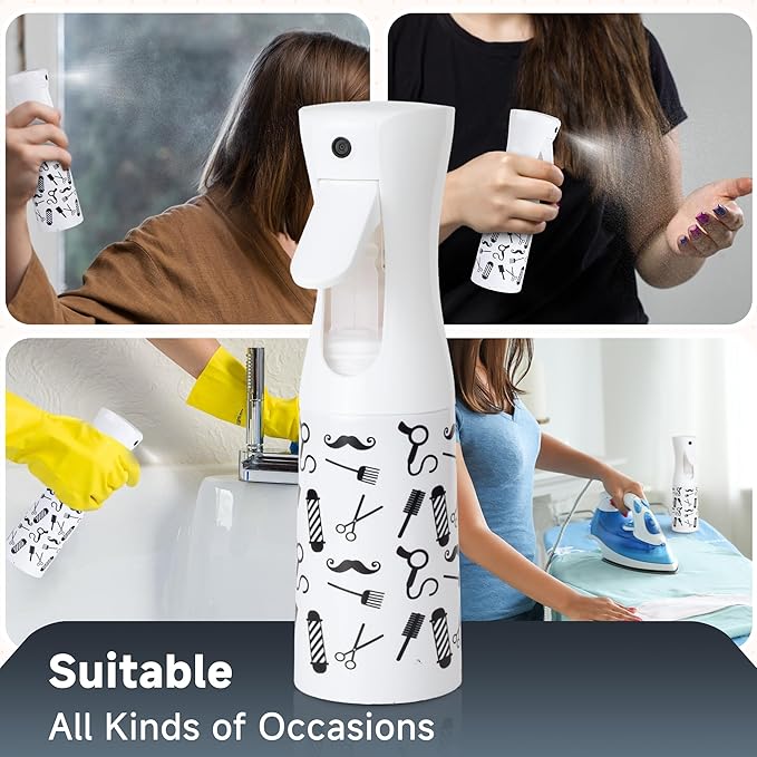 Spray Bottle for Hair (6.8OZ /200ML) Continuous Ultra Fine Mist Sprayer for Hair, Salons, Barber, Plants, Skin Care, Cleaning (Salon,1 Pack)