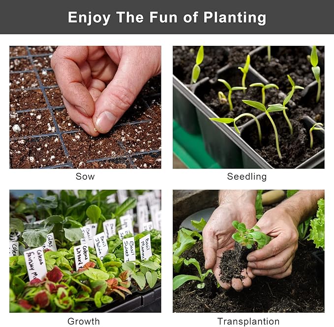 Elcoho 15 Pack Seed Starter Trays 72 Cells Seedling Trays Kit with 1080 Cells Plant Nursery Pots Plastic Plant Grow Plug Trays Mini Propagator for Garden Plant Germination, 21.3 x 11 Inches