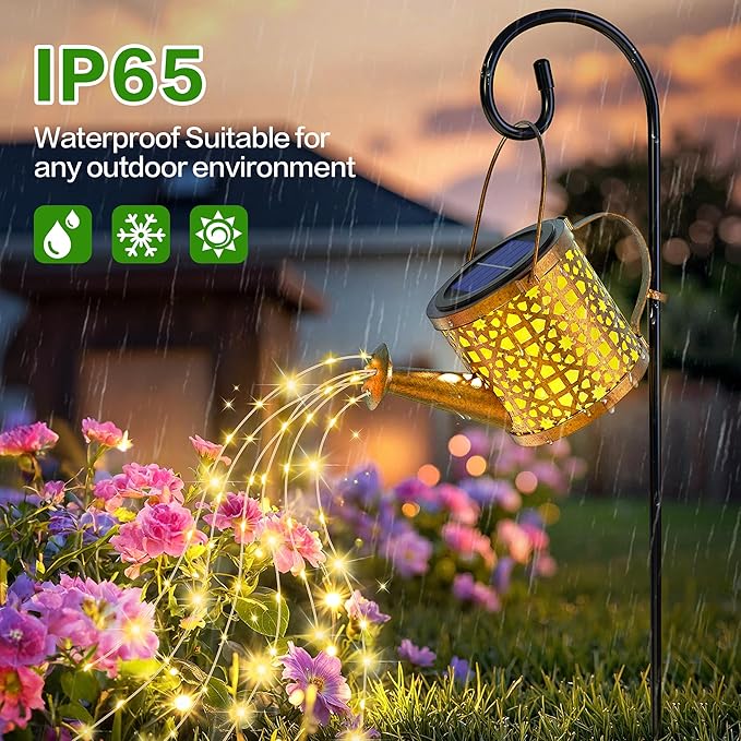 Solar Watering Can Lights Waterproof, Solar Lights Outdoor Decorative Garden Decor Metal Hanging Lights for Outside Patio Pathway Yard, Christmas Birthday Gardening Gifts