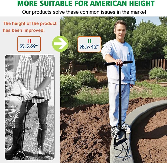 Hand Tiller Garden Claw Twist Tiller Cultivator Tiller Soil Loosener Lawn Aerator, Rototiller, for Garden Bed and Plant Box Cultivator Garden Tools