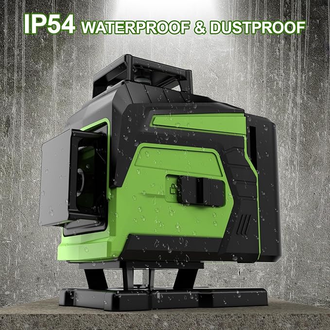 16 Line Laser Level 360 Self Leveling,Professional 4x360°Green Cross Line laser Level Tool for Construction and Picture Hanging,lazer leveler tool with 2 Batteries,Magnetic Bracket & Remote Control