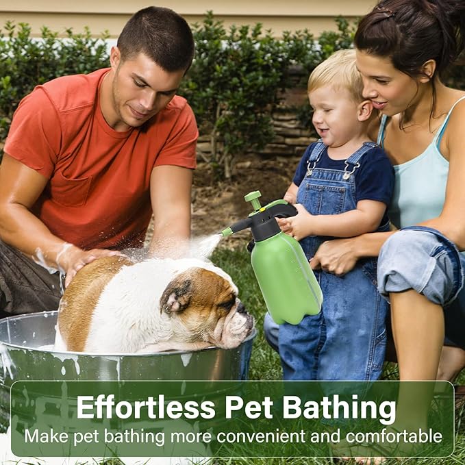 0.5 Gallon Hand Pump Sprayer for Garden Plant and Cleaning with 2 Adjustable Nozzle and Side Water Inlet & Safety Valve