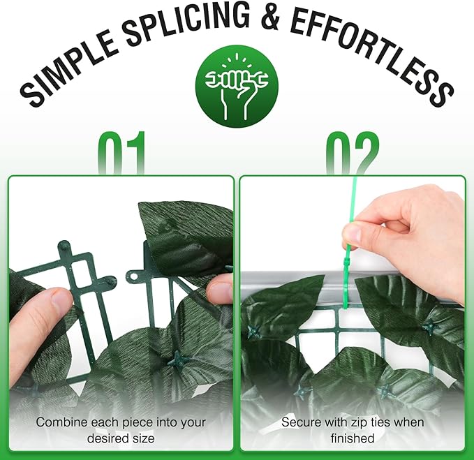 100x40inch Artificial Ivy Privacy Fence Wall Screen, Faux Greenery Backdrop Ivy Vine Leaf Hedges Fence Panels for Patio, Balcony, Garden, Backyard Indoor Outdoor Decor