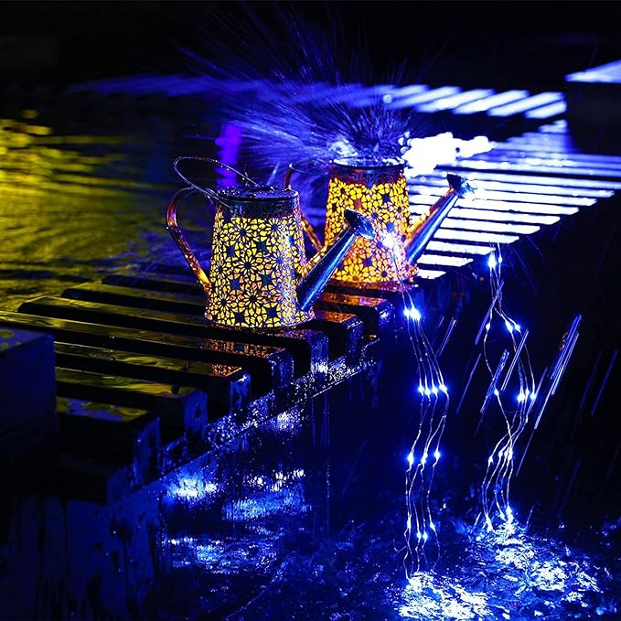 Solar Watering Can Lights,Christmas Large Retro Metal Hanging Solar Lights Outdoor Waterproof, Birthday Gifts for Women Mom Grandma Garden Decor Yard Light LED Decoration Outside for Porch Lawn Patio