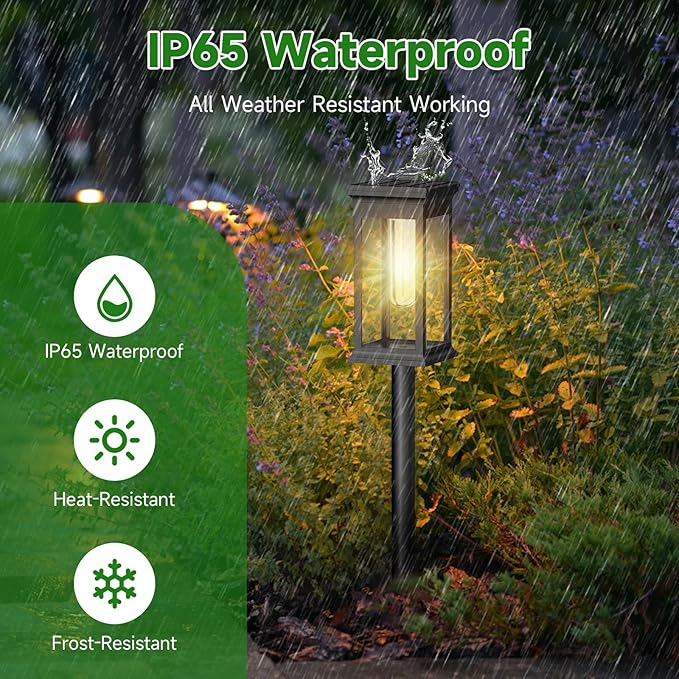 Solar Pathway Lights Outdoor Waterproof – 12 Pack Bright Solar Powered Garden Lights with Auto On/Off, IP65 LED Landscape Lighting for Walkway Patio Lawn Yard Decor