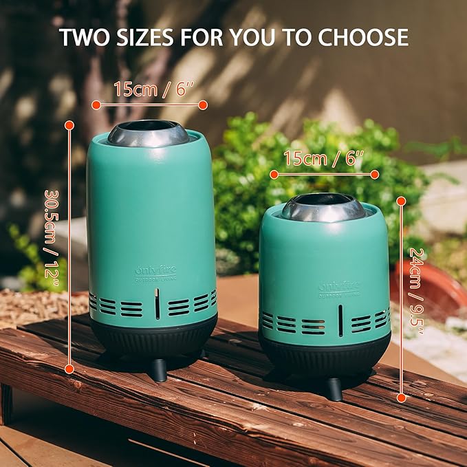 ONLYFIRE OUTDOOR LIVING 12" Tabletop Fireplace with Carrying Bag, Portable Fire Pit for Camping RV Tailgating Patio Backyard Bonfire, Smokeless Camp Stove, Stainless Steel, #FP054 Blue