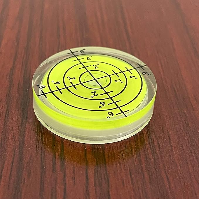 6Pcs Small Circular Bubble Spirit Level Double Sided Adhesive RV Levelers Round RV Standard Levels Measuring Tool (32x7mm)