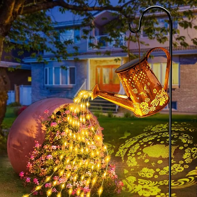 Solar Watering Can Lights, Unique Gardening Owl Gifts for Christmas Mom Women Grandma Birthday, Waterproof Large Hanging Solar Lantern for Outdoor Garden Patio Yard Pathway