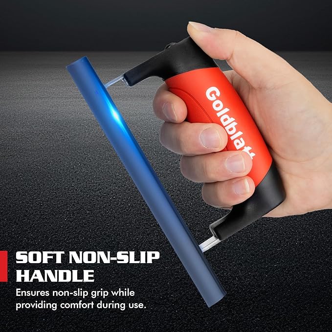 Goldblatt Concrete Edger Tool, 6" x 6" Blue Steel Edger (3/8"R, 1/2"D), Durable High Carbon Steel Concrete Finishing Tools - Masonry Hand Tool with Soft Grip, Sturdy Steel Mounting