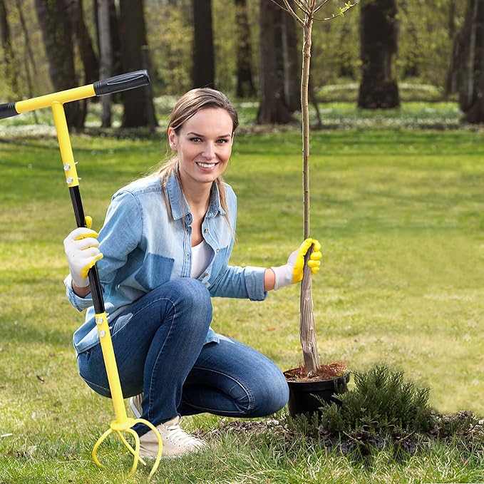 Manual Twist Tiller for Gardening, Garden Claw Hand Tiller with Ergomomic Handle, Steel Cultivator Tiller Lawn Aerator Soil Lossener for Gardening Bed and Plant Box