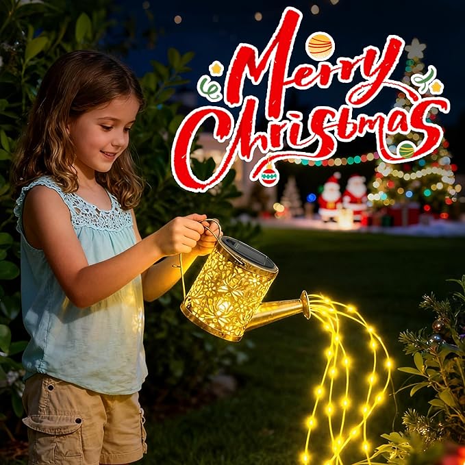 Solar Watering Can Light Outdoor Decor - Waterproof Solar Garden Pathway Lights for Yard, Garden - Perfect Gifts for Women, Mom, Grandma Birthday (Fairy-Style)