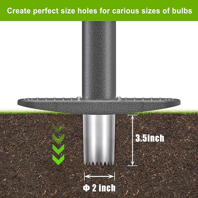 Dolibest Sod Plugger, Bulb Planter Tool with Soft Rubber Grip, Grass Plugger Tool with Stainless Steel Sharp Serrations, Sod Plugger Turf Cutter for Lawn Planting Bulbs and Grass Repair