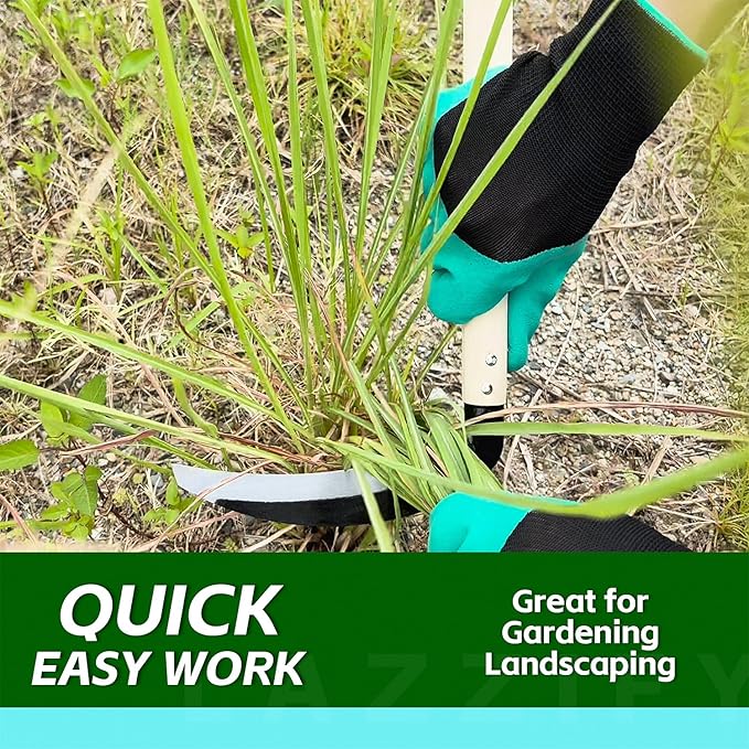 Japanese Weeding Sickle Garden Tool Set - Garden Hand Weeder Sickle Tool,Scythe Tool for Gardening,Manual Grass Sickle Carbon Steel Blade Cutter Gardening Quick Work. (Weeding Sickle)