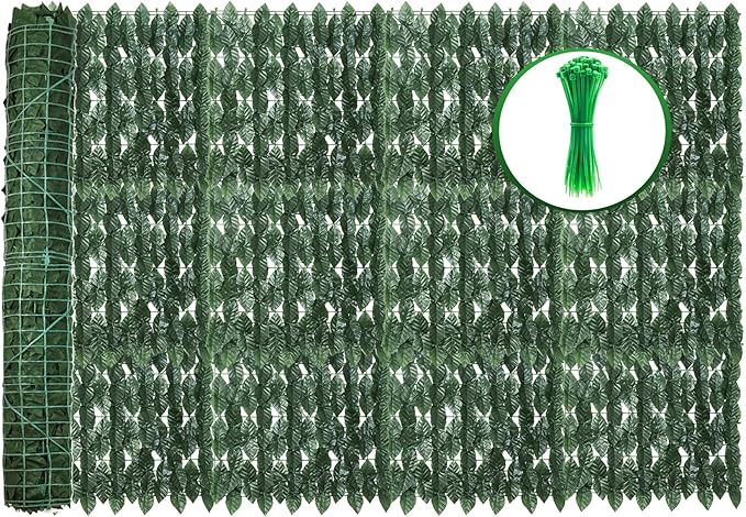 120x60inch Artificial Ivy Privacy Fence Wall Screen, Faux Greenery Backdrop Ivy Vine Leaf Hedges Fence Panels for Patio, Balcony, Garden, Backyard Indoor Outdoor Decor