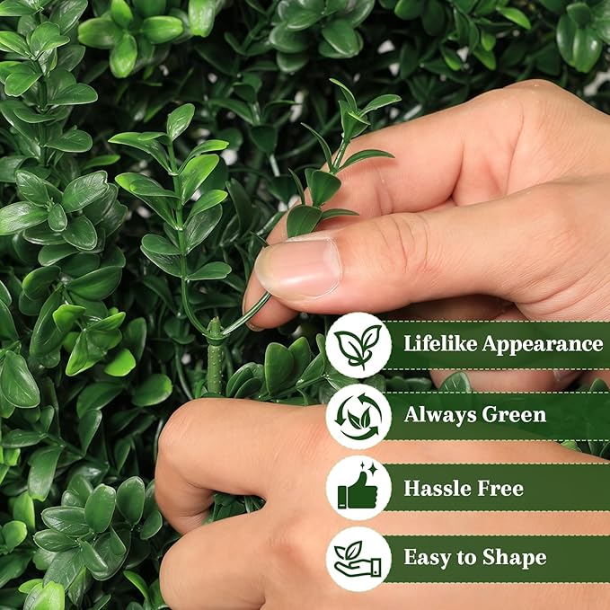 (Set of 2) 36" Artificial Boxwood Cone Topiary Trees - UV Resistant Faux Greenery Pyramid Shrubs for Outdoor Front Porch & Entryway Decor, 2-Section Easy Assembly Potted Plants for Garden & Patio