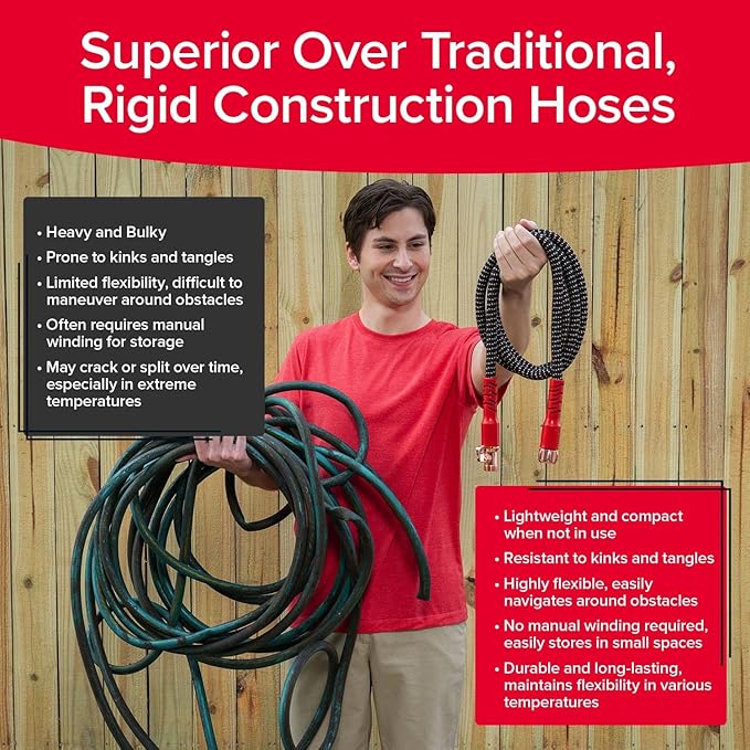 Pocket Hose Copper Head w/New Pocket Pivot Expandable Garden Hose 100FT, AS SEEN ON TV, Swivels 360°, Advanced Tri-Tex Tubing & Force Field Jacket, 3X Stronger, Lead-Free, No-Kink, Anti-Burst w/APT