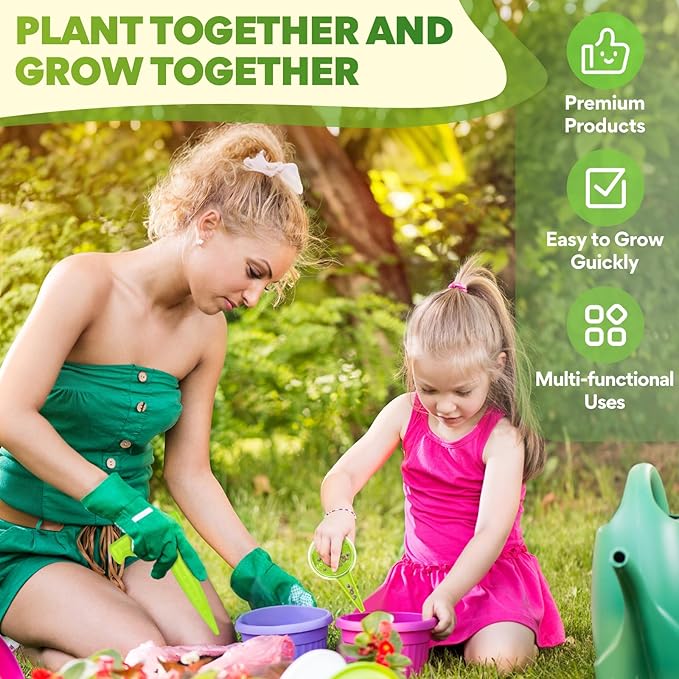 Seed Planter Tool, 6.9" Dibber Garden Tool, Plastic Dibbler Tools for Planting, Seed Dispenser, Bulb Digger Garden Planter for Sowing Seeds, Bulbs, Digging (with Plant Labels)