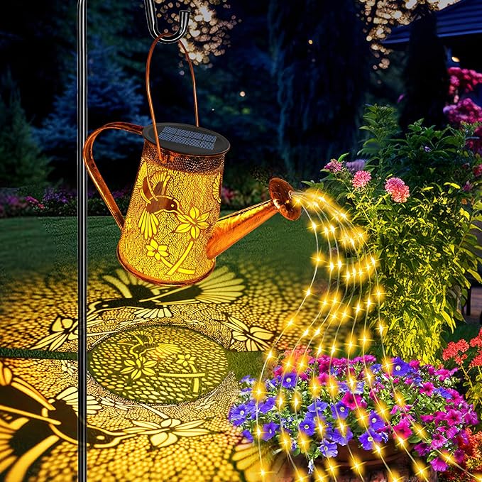 Solar Watering Can Lights,Hummingbird Gifts for Women Mom Grandma Birthday, Large Hanging Solar Lantern Waterproof Outdoor Garden Decorations for Yard Porch Landscape Patio Pathway