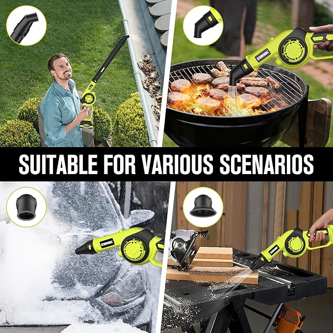 EWORK Small Leaf Blower Cordless 21V Mini Leaf Blower 130CFM/200MPH with Battery and Fast Charger, Lightweight Electric Leaf Blowers, Compact Blower for Jobsite, Patio Cleaning, Lawn Care