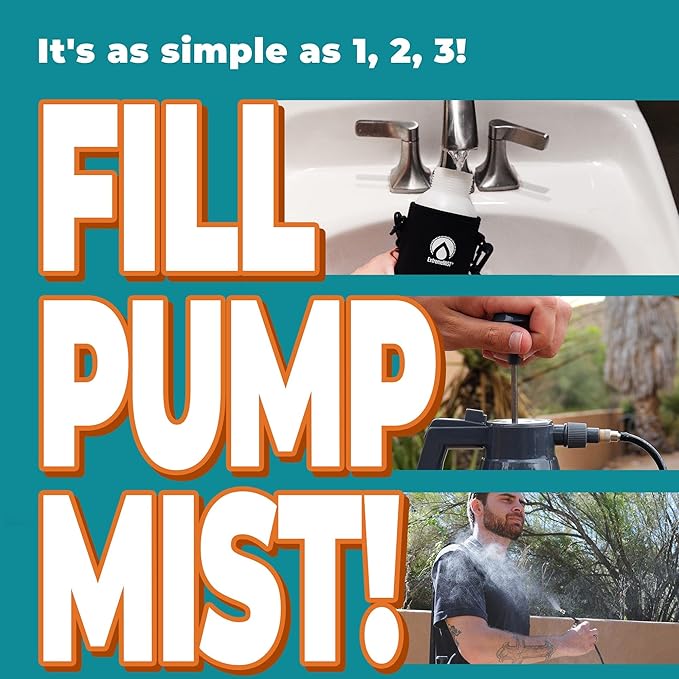 ExtremeMIST BeCOOL Personal Mister - High Performance Water Mister Spray Bottle Portable Water Misters for Cooling Outdoor with Neoprene Case/Strap