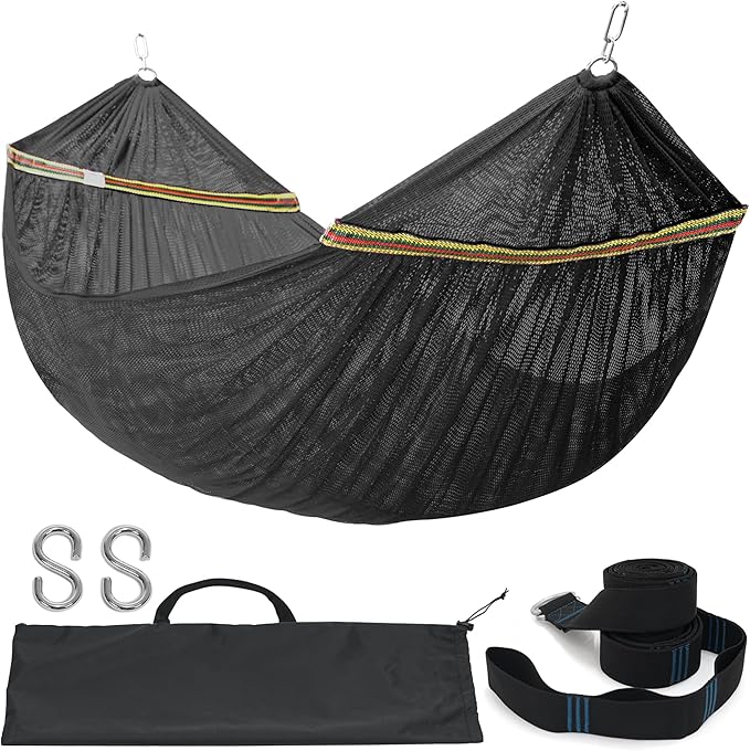 Tranquillo Hanging Hammock Chair, Patio Swing Chair, Outdoor Swing Chair with Headrest, Armrest, Cup Holders, Porch Swings Outdoor and Hammock Tree Straps, Moss Green (Black)