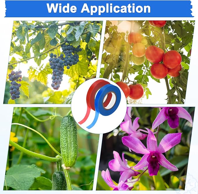 40-Pack Garden Tie Tape, 3937 Feet x 0.47 Inch Tying Tape W 10000pcs Staples for Plant Tying Machine/Grapes/Climbing Plants/Raspberries/Tomatoes/Vining Vegetables Flowers