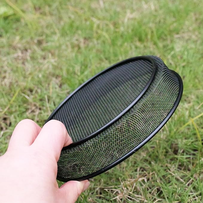 2pcs Metal Round Bird Feeders Tray, Wild Birds Seed Feeder Tray, Bird Mesh Tray Outdoor Accessory for Humming Feeder Station