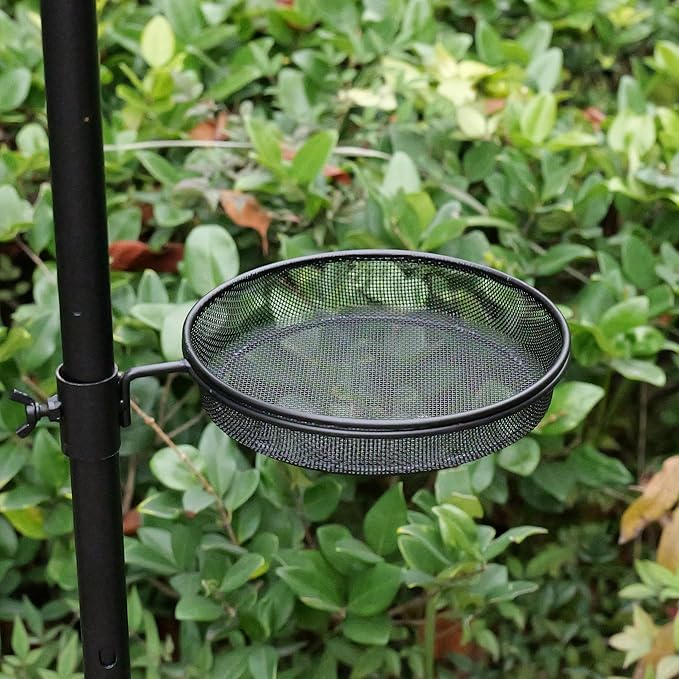 2pcs Metal Round Bird Feeders Tray, Wild Birds Seed Feeder Tray, Bird Mesh Tray Outdoor Accessory for Humming Feeder Station