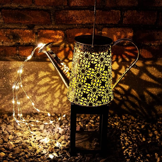 VOOKRY Solar Watering Can Lights, 2 Pack Large Hanging Solar Lights Outdoor Waterproof Garden Decor Outside for Patio Yard Porch Lawn, Gardening Gifts for Mom Women Grandma Birthday Christmas