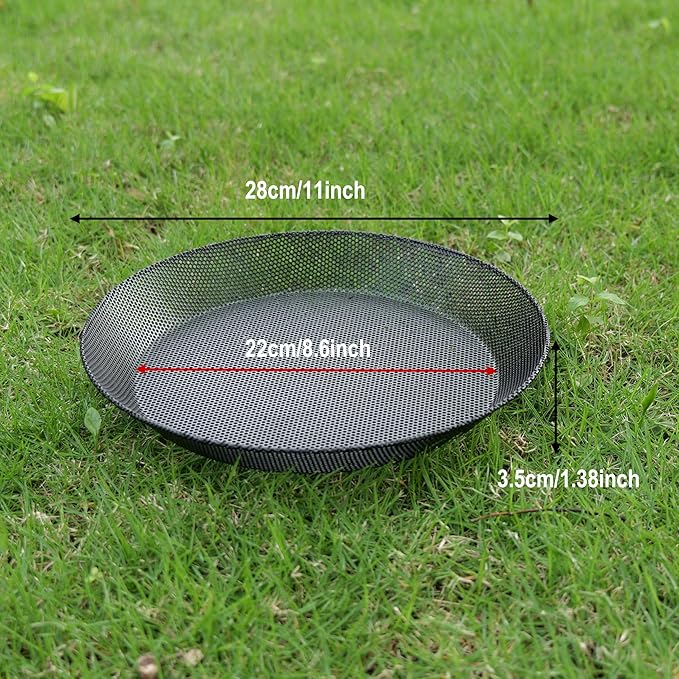 2pcs Metal Round Bird Feeders Tray, Wild Birds Seed Feeder, Mesh Tray Outdoor Accessory for Humming Bird Feeders Station