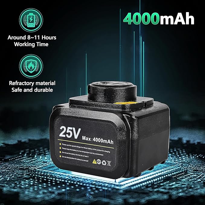 25V Electric Pruning Shears, Suoxin 1.6" Cutting diameter Brushless Cordless Tree Pruner with LCD Display, 2×4.0Ah Batteries, SK5 Blade – Professional Garden Tool for Thick Branches