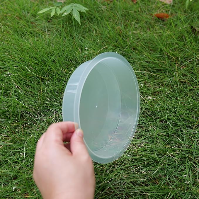 2pcs Plastic Round Bird Feeders Bowls, Wild Birds Seed Feeder Tray Bird Bath Water Bowls Accessories for Feeding Station Tray Perfect for attracting Birds