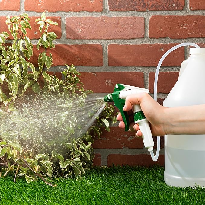 1 Gallon Lawn Sprayer - Heavy Duty Hand Pump Bottle Trigger Spray Nozzle & 3 Foot Extended Hose Tube, for Gardening, Planting, Misting & Cleaning - Refillable Plastic Jug - Pack of 1