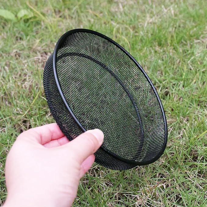 2pcs Metal Round Bird Feeders Tray, Wild Birds Seed Feeder Tray, Bird Mesh Tray Outdoor Accessory for Humming Feeder Station
