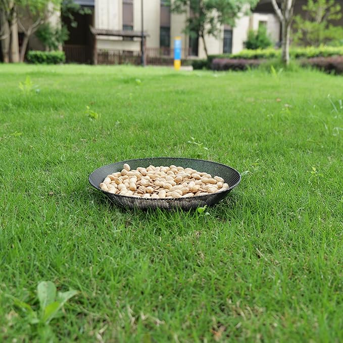 2pcs Metal Round Bird Feeders Tray, Wild Birds Seed Feeder, Mesh Tray Outdoor Accessory for Humming Bird Feeders Station