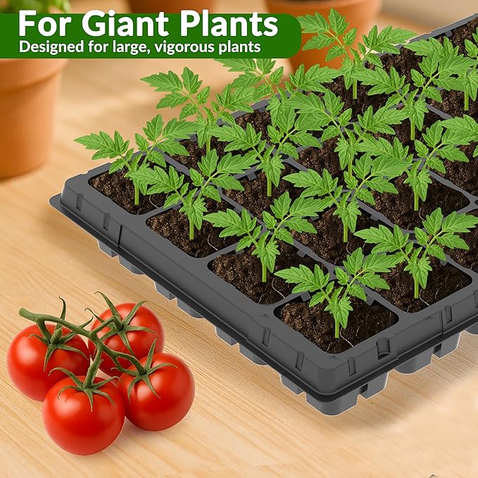 Gardzen 10 Pack 32 Cell Seed Starter Trays, 2" Deep Plug Tray for Seedlings, Heavy Duty Seedling Trays with Drainage Holes, Fit Standard 1020 Drip Tray