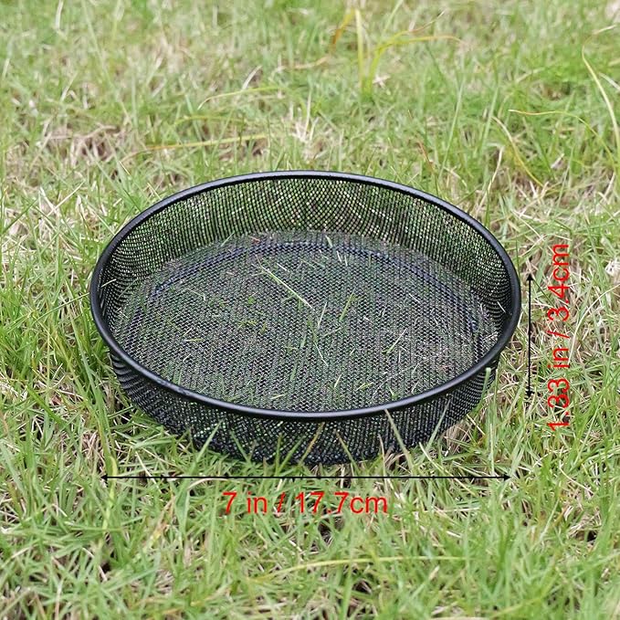 Plastic Round Bird Feeder Bowl and Metal Round Bird Feeder Tray,Wild Birds Seed Mesh Tray Bath Water Bowls Outdoor Accessory for Humming Feeder Station