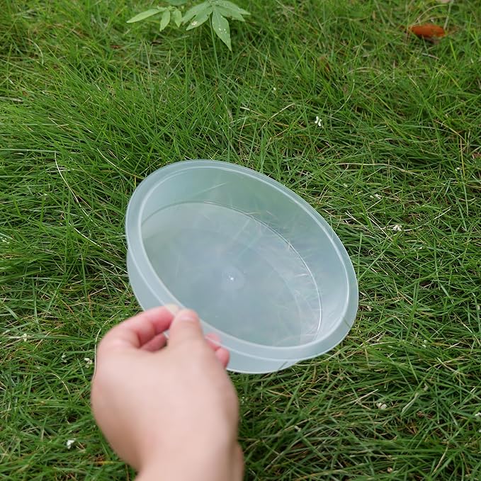 Plastic Round Bird Feeder Bowl and Metal Round Bird Feeder Tray,Wild Birds Seed Mesh Tray Bath Water Bowls Outdoor Accessory for Humming Feeder Station